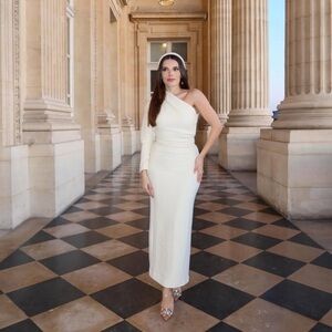 ZARA TEXTURED ASYMMETRIC DRESS